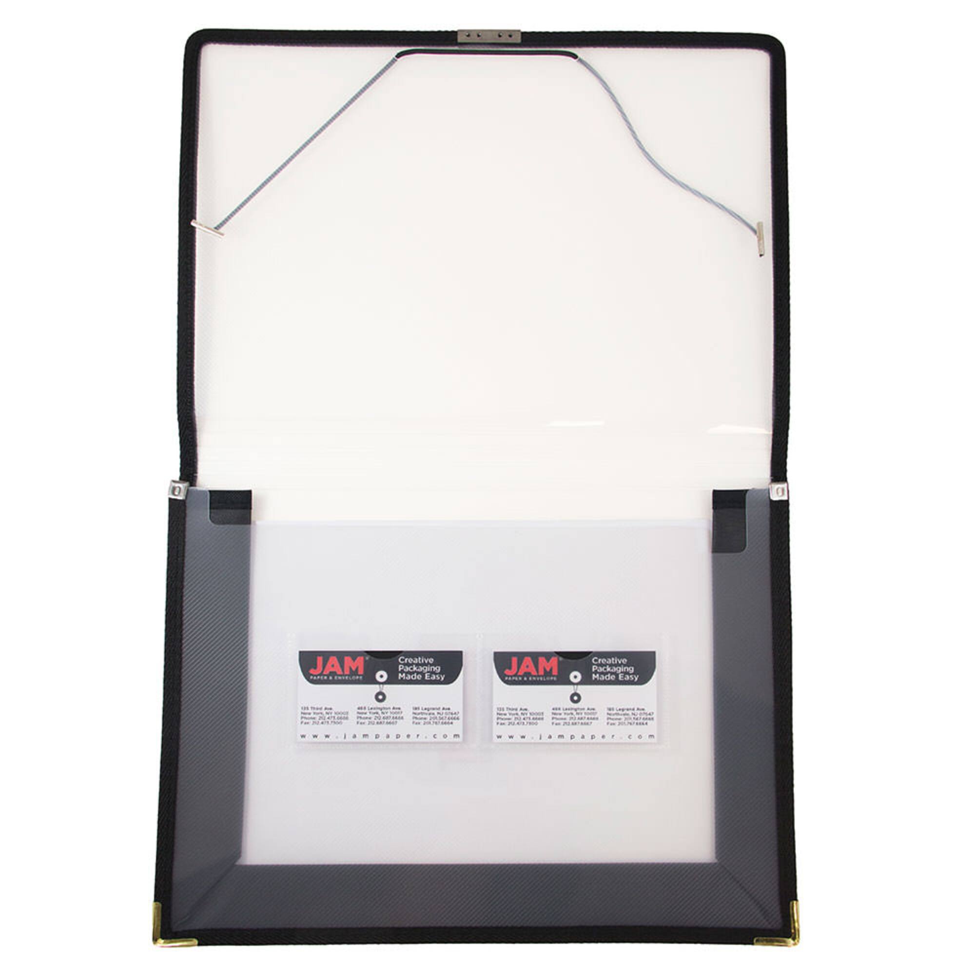JAM Paper Clear 13" x 9.75" Expandable Elastic Closure Plastic Portfolio